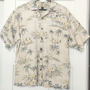 Tommy Bahama Silk Short Sleeve Mens Button Down Shirt Medium